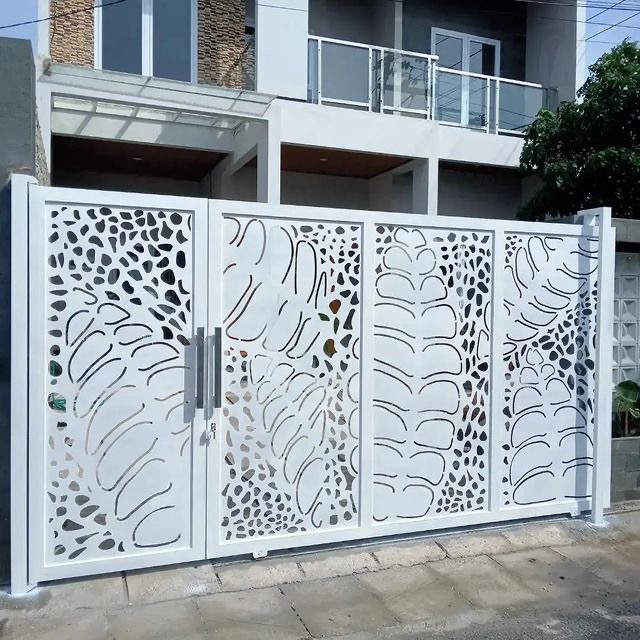 Gerbang laser cut putih Bekasi